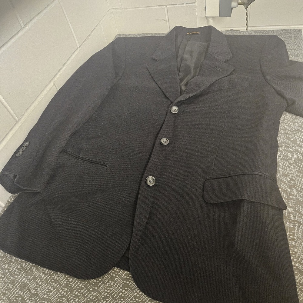 SONIA BALENCIA Blazer Mens 43 Black 100% Virgin Wool Blazer